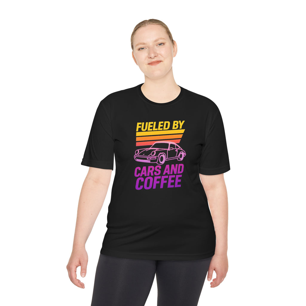 Moisture Wicking Tee - Fueled by Cars and Coffee for Enthusiasts