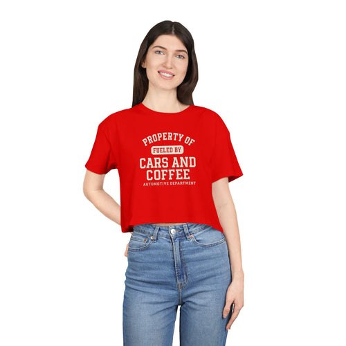 Crop Tee Fueled by Cars and Coffee T-Shirt for Enthusiasts