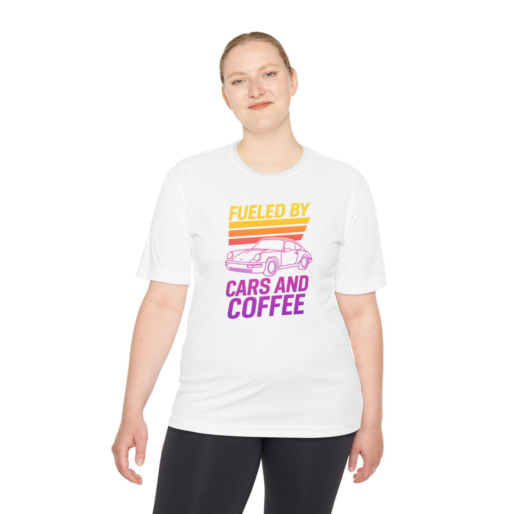 Moisture Wicking Tee - Fueled by Cars and Coffee for Enthusiasts